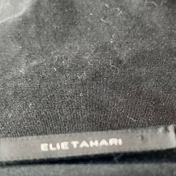Elie Tahari Black Silk-Blend One-Shoulder Braided Strap Top L - Picture 4 of 8